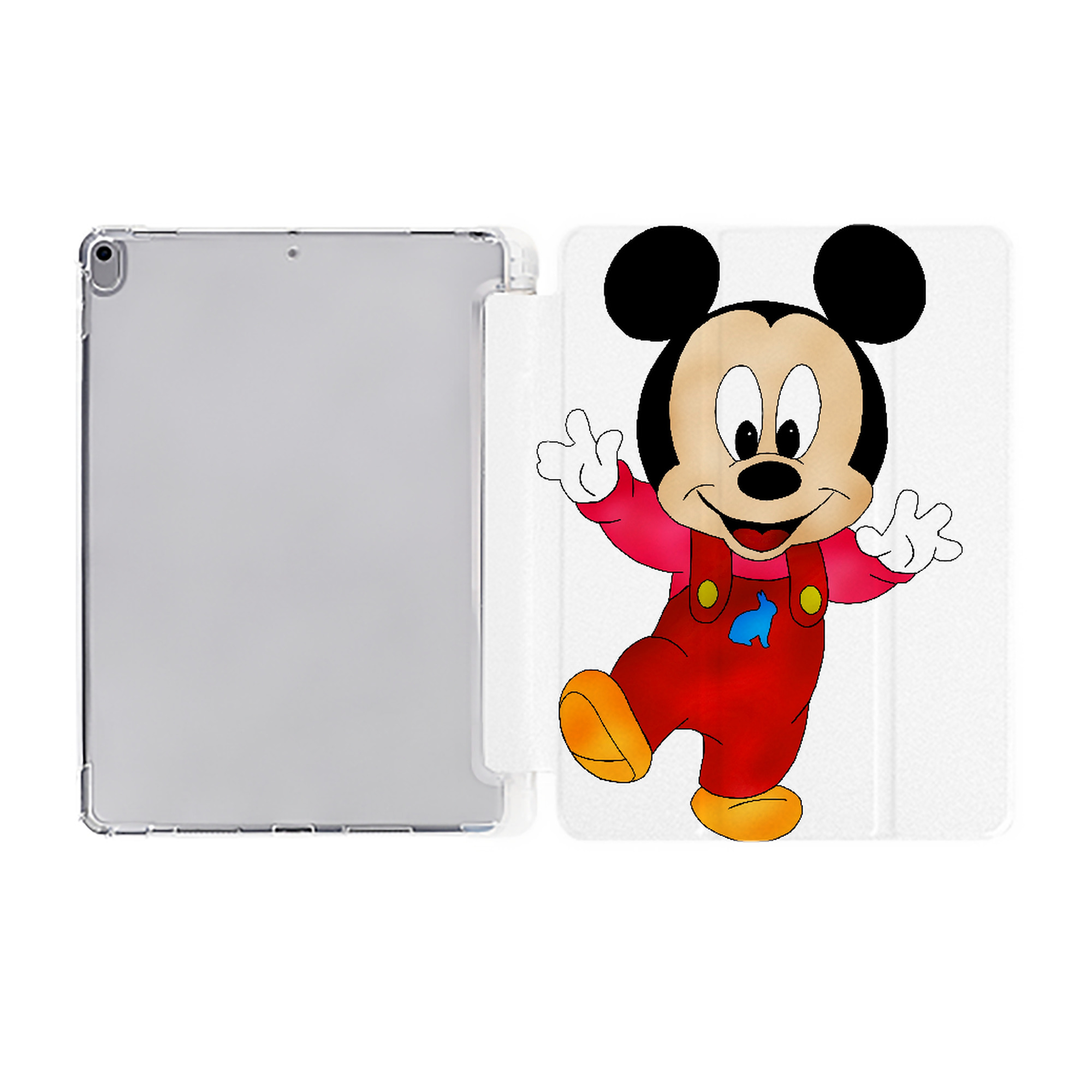 （画像用） ミッキーマウス Mickey Mouse IPad ケース ペン収納付き 三つ折りスタンド PUレザー×シリコン 対応機種9.5/10.5/10.9インチ